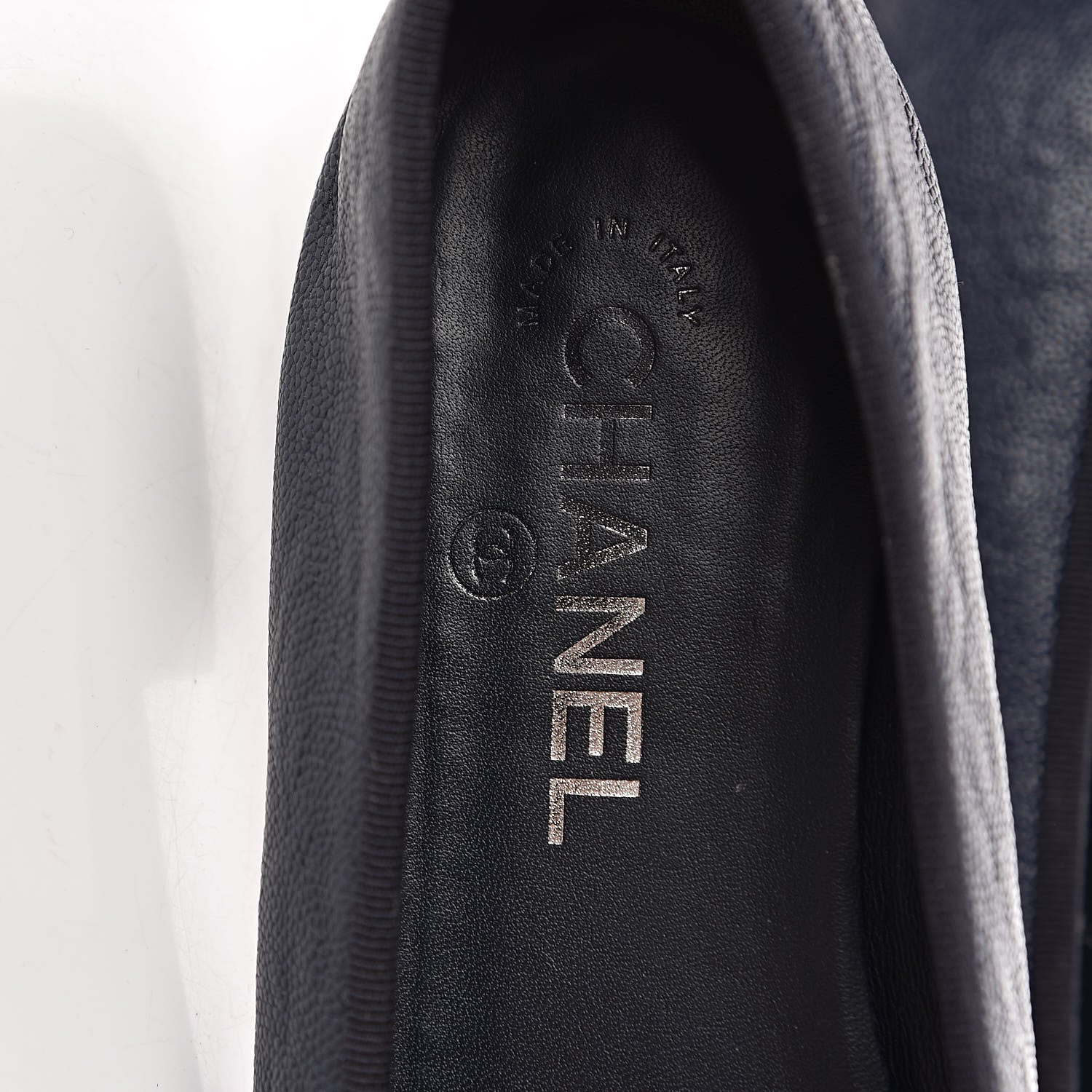 Chanel Caviar CC Cap Toe Ballerina Flats 41 Navy 9 of 17