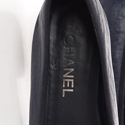 Chanel Caviar CC Cap Toe Ballerina Flats 41 Navy 9 of 17