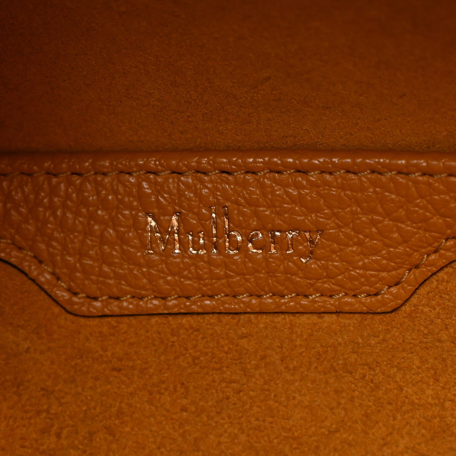 Mulberry Small Classic Grain Calfskin Leighton Deep Amber 6 of 16