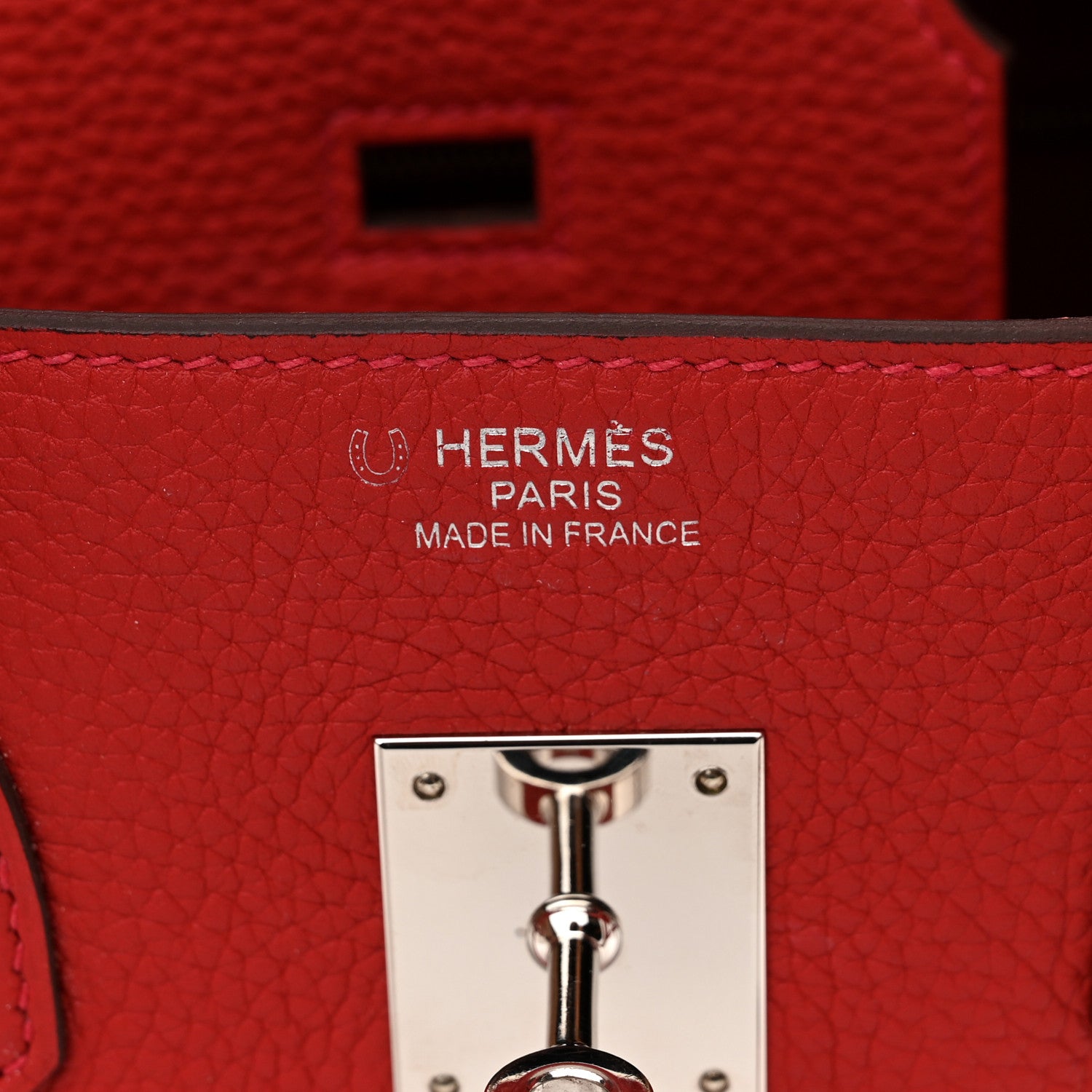 Hermes Togo Horseshoe Birkin 35 Rouge Casaque 6 of 12