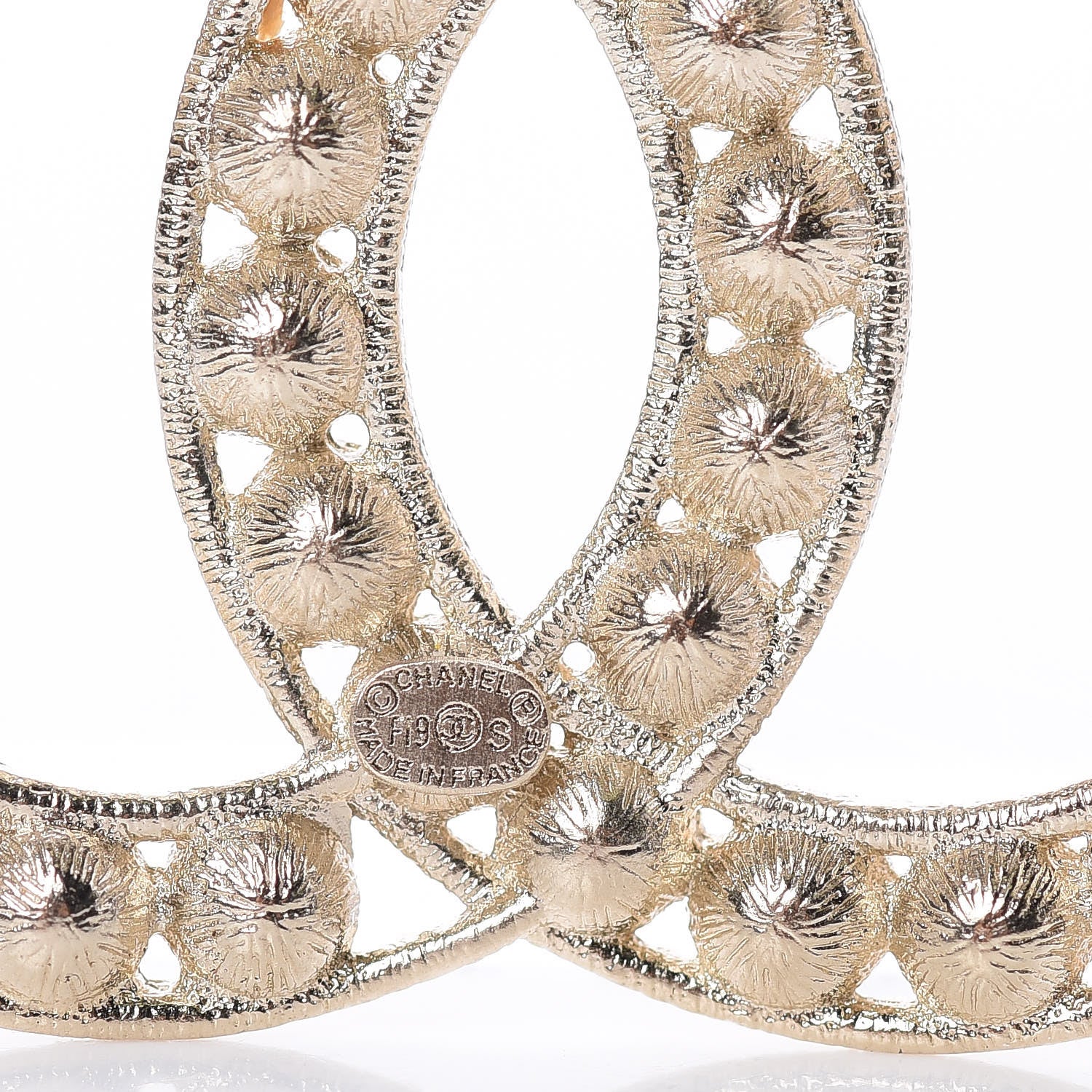 Chanel Crystal CC Brooch Gold 4 of 5