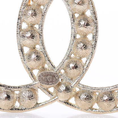 Chanel Crystal CC Brooch Gold 4 of 5