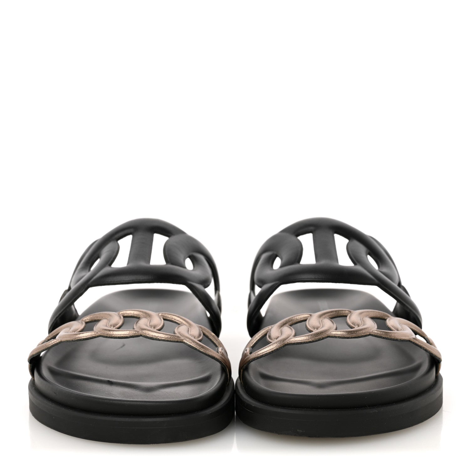 Hermes Nappa Extra Sandals 36.5 Black Mordore 3 of 11