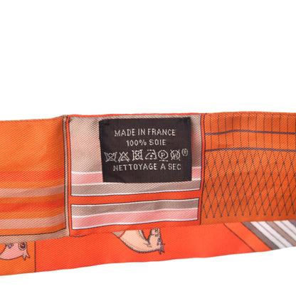 Hermes Silk Couvertures Nouvelles Twilly Orange Jaune Capucine 3 of 5