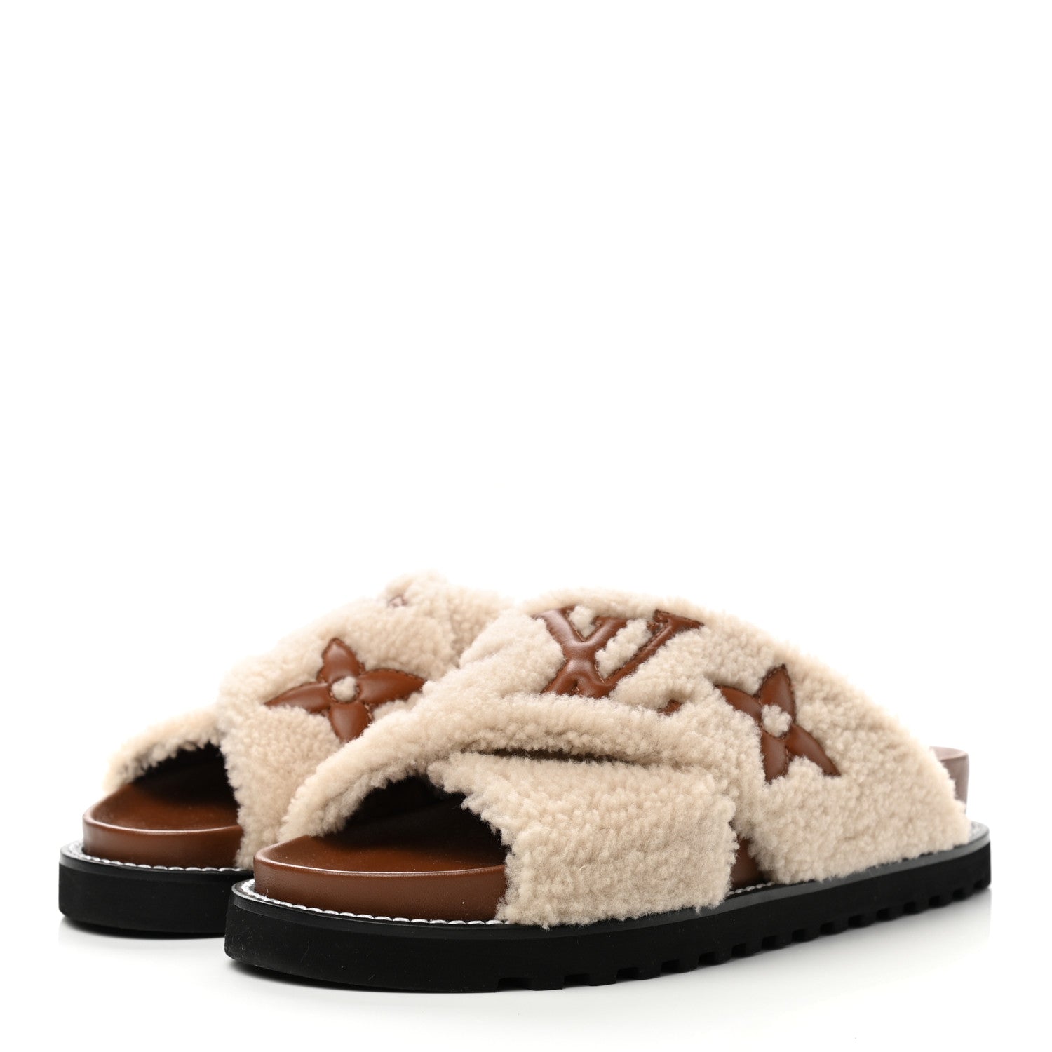 Louis Vuitton Shearling Paseo Flat Comfort Mule 39 Nude 3 of 8