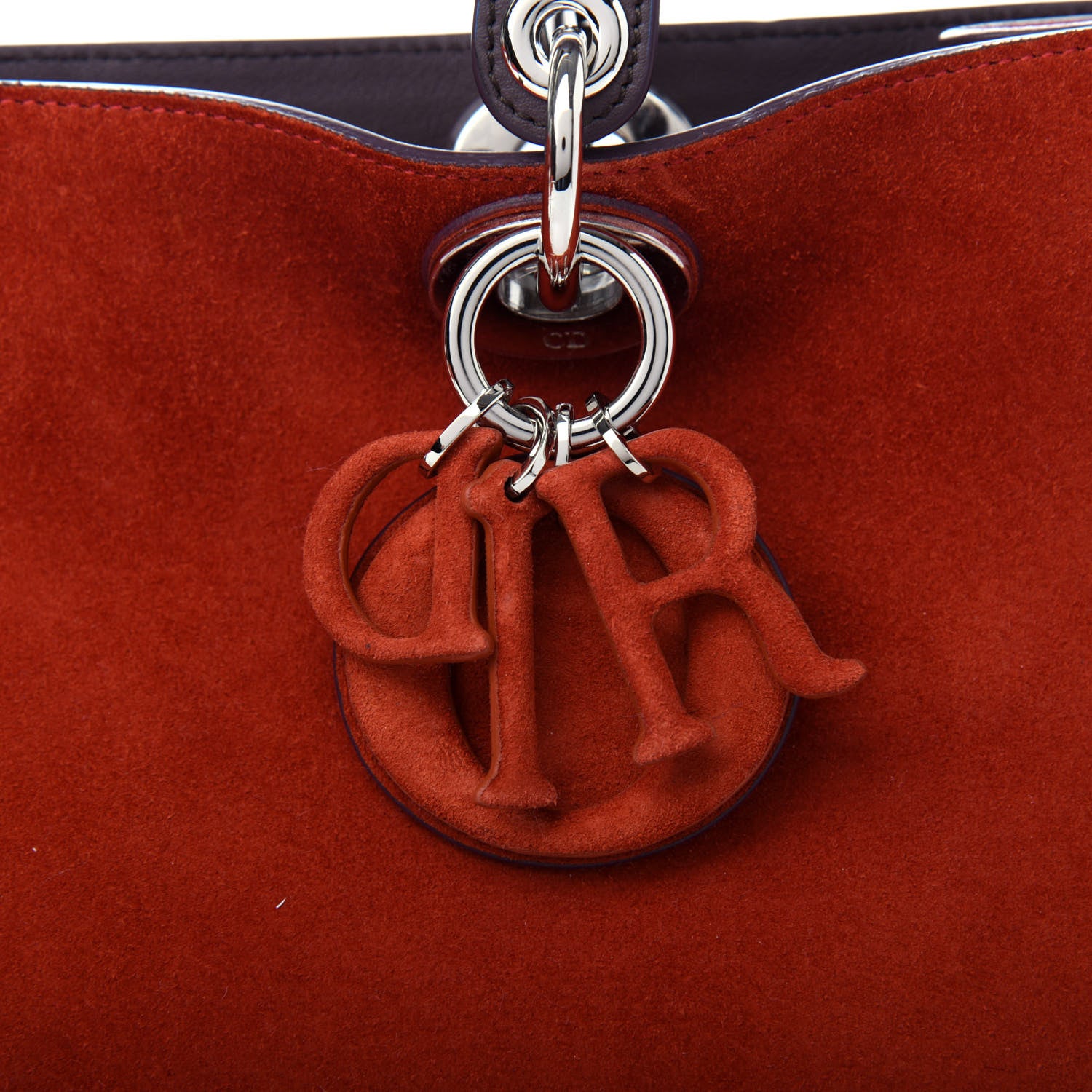 Christian Dior Suede Medium Diorissimo Tote True Red Burgundy 10 of 10