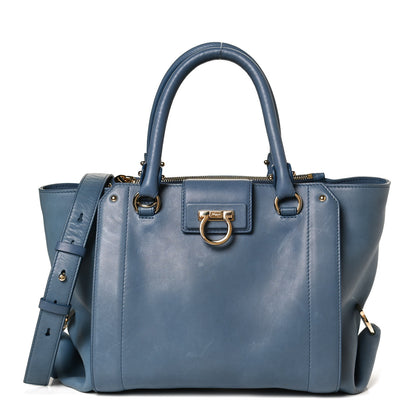 Salvatore Ferragamo Calfskin Gancini Tote Blue 1 of 10