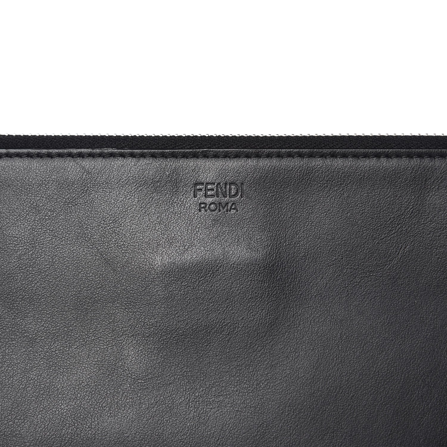 Fendi Vitello Century Vocabulary Love Inlaid Pouch Black Multicolor 9 of 10