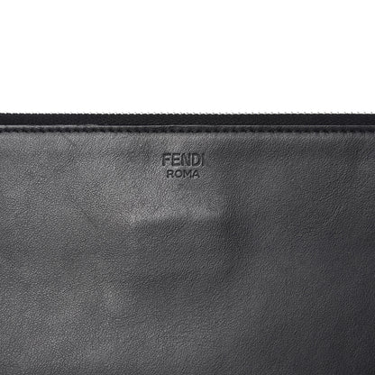 Fendi Vitello Century Vocabulary Love Inlaid Pouch Black Multicolor 9 of 10