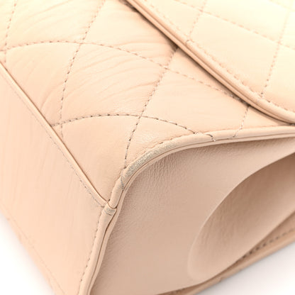 Chanel Crumpled Lambskin Quilted Small CC Links Top Handle Flap Beige 16 of 18