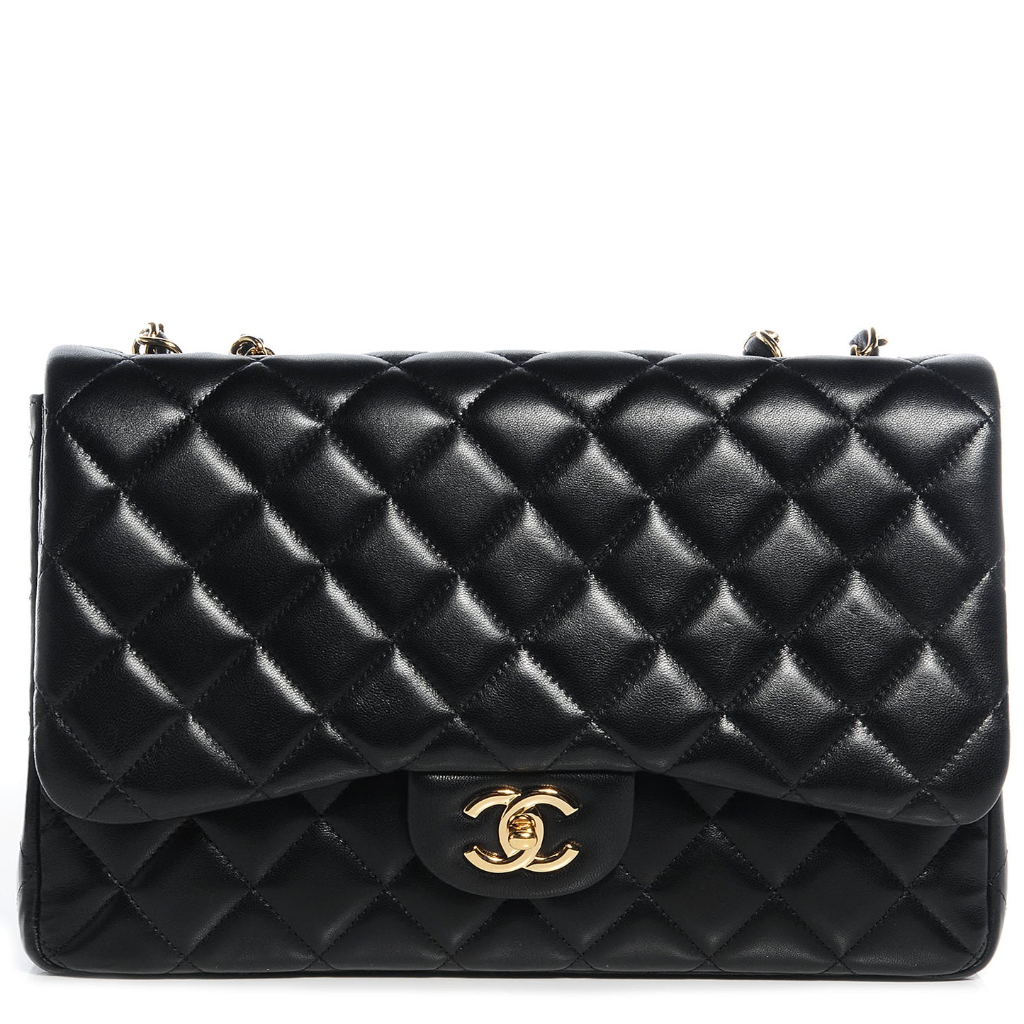 Lambskin Jumbo Single Flap Black