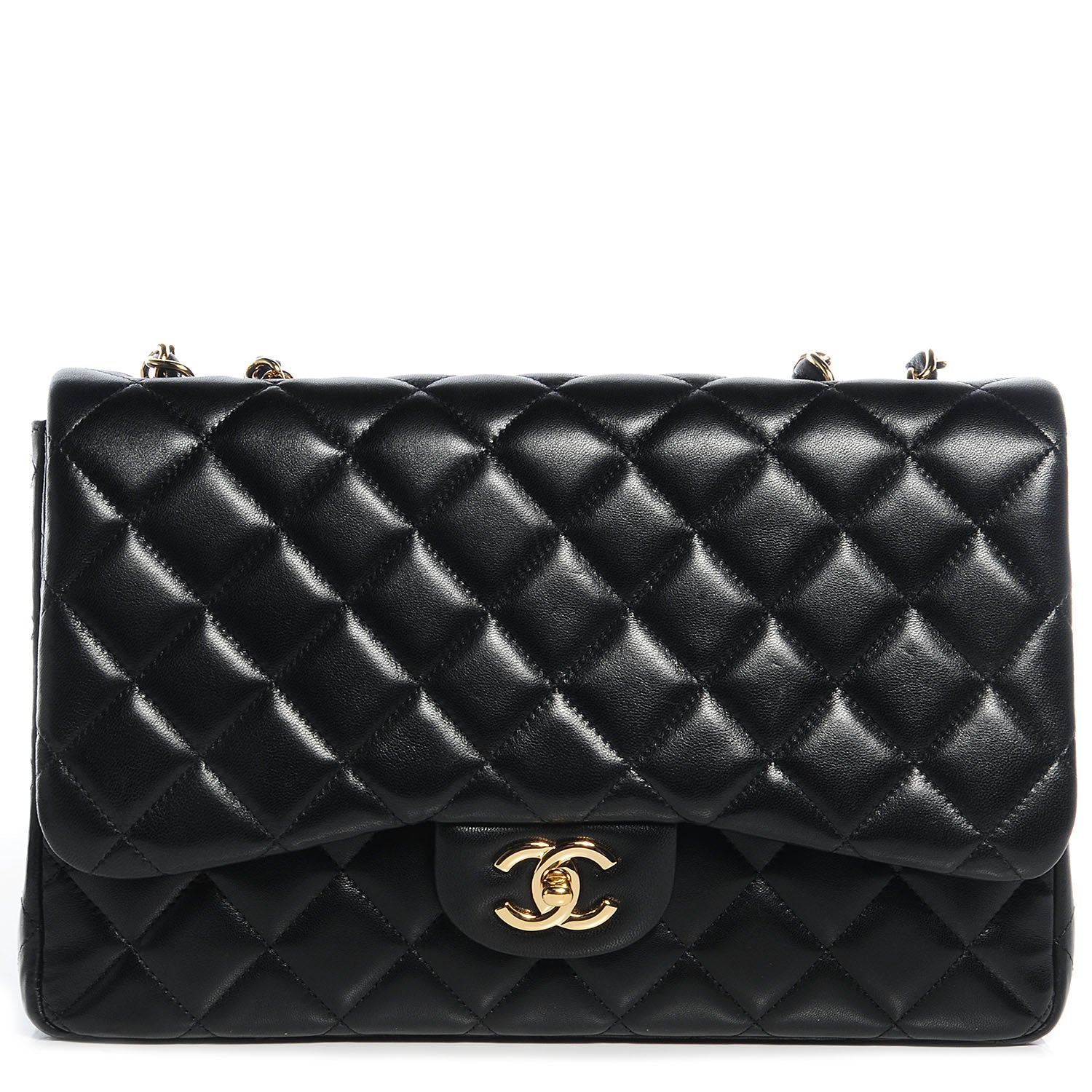 Chanel Lambskin Jumbo Single Flap Black 1 of 8