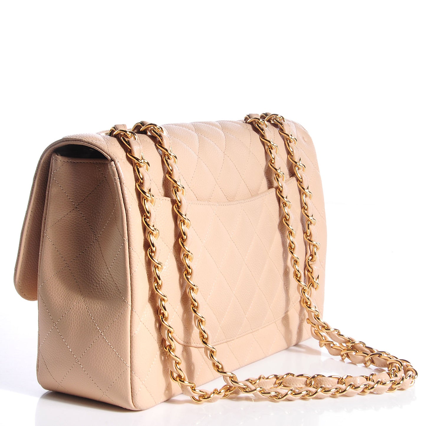 Caviar Jumbo Single Flap Beige Clair