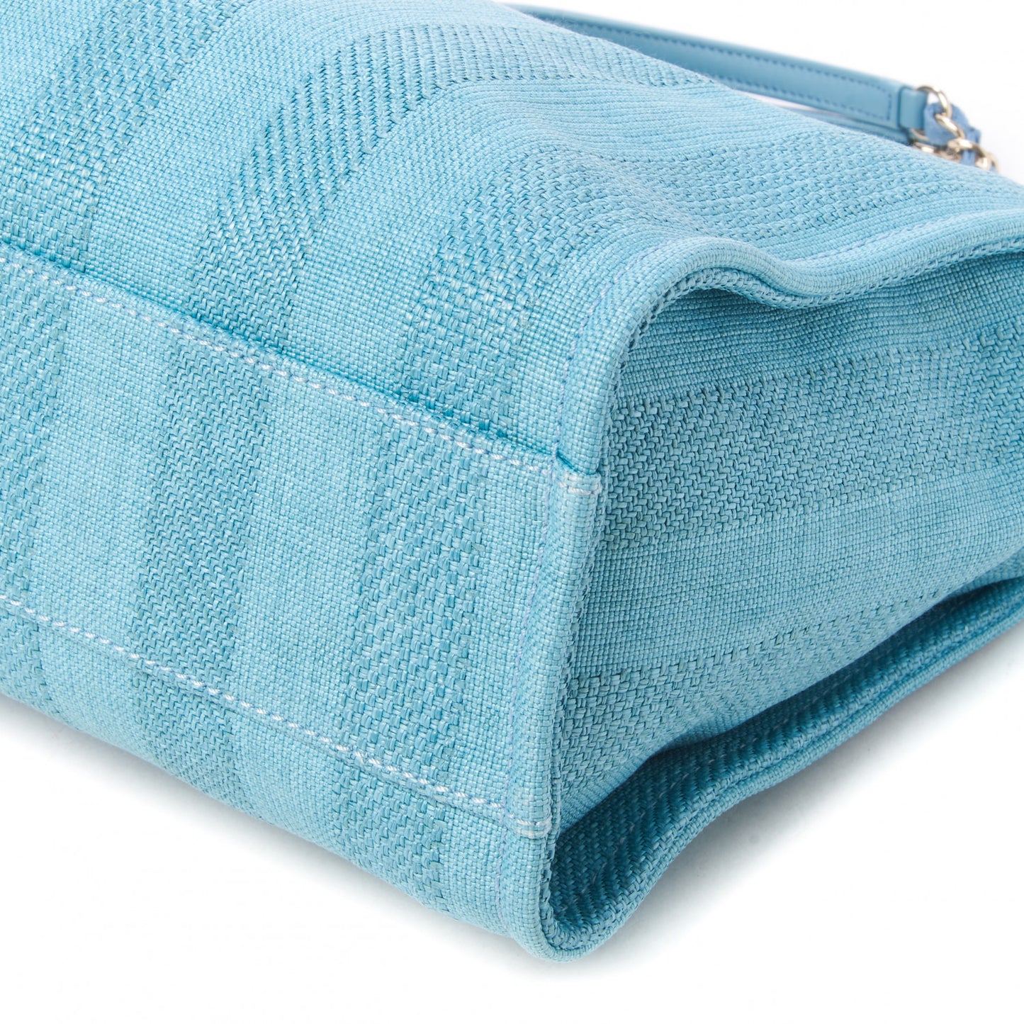 Mixed Fibers Striped Small Deauville Tote Blue