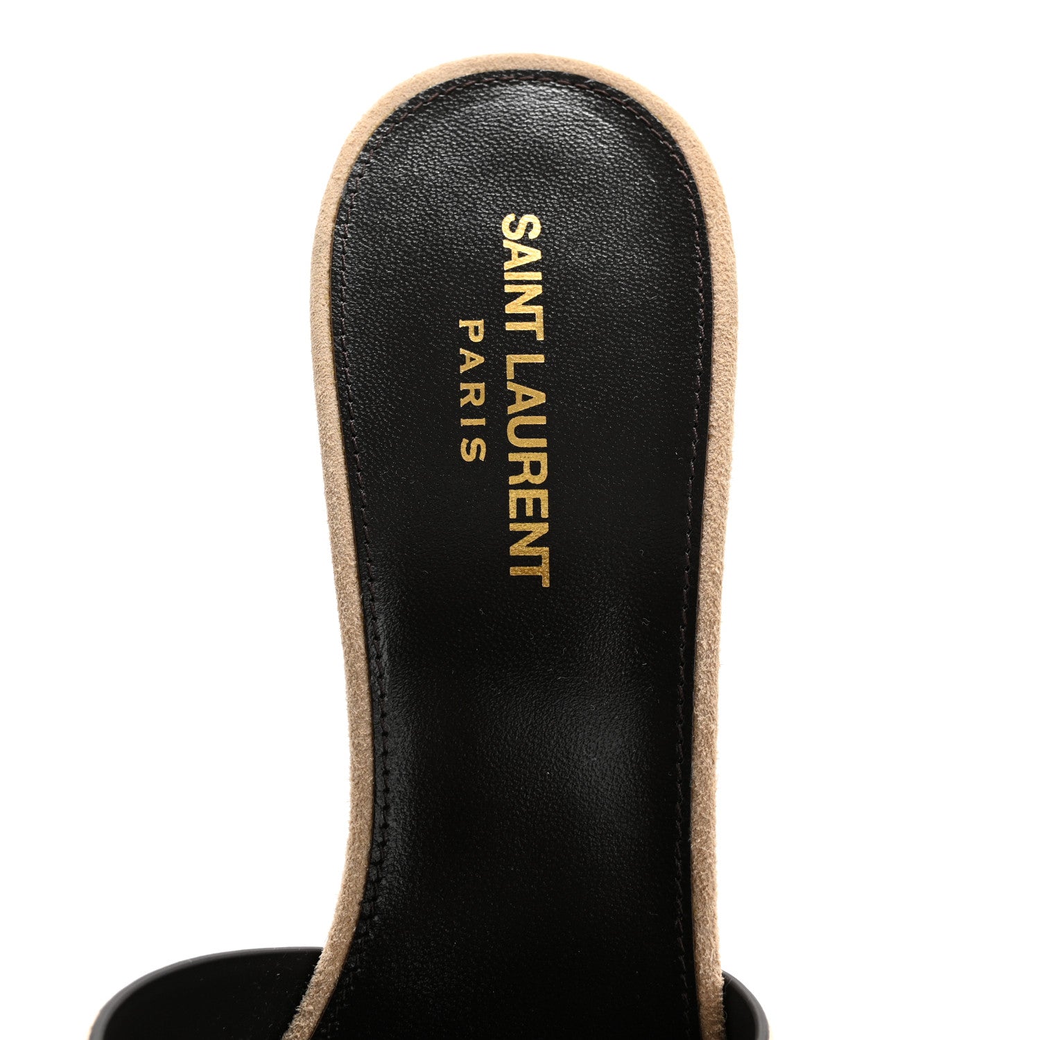 Saint Laurent Suede Tribute 85 Slide Sandals 41 Sand 7 of 10