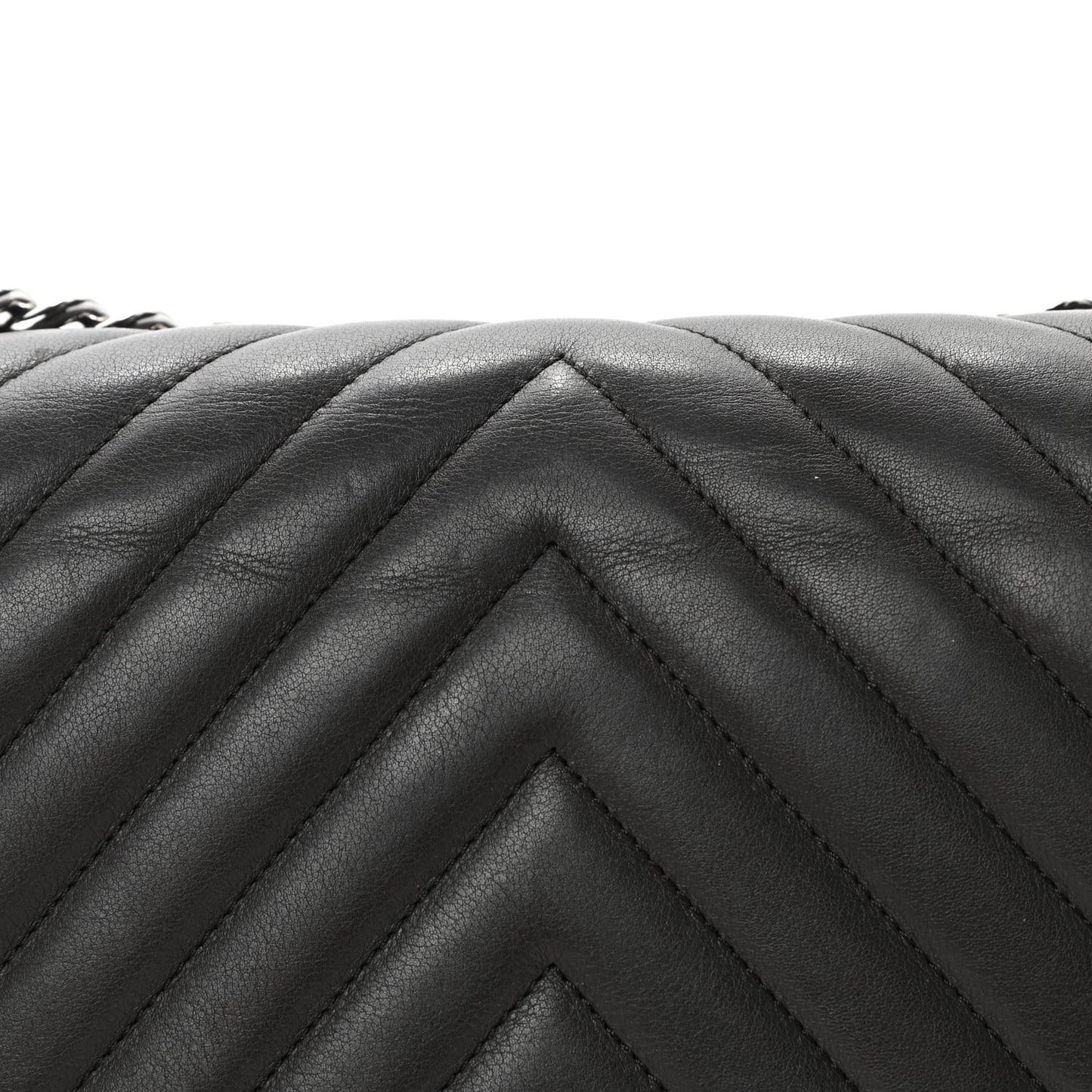 Calfskin Chevron Quilted New Medium Boy Flap Grey