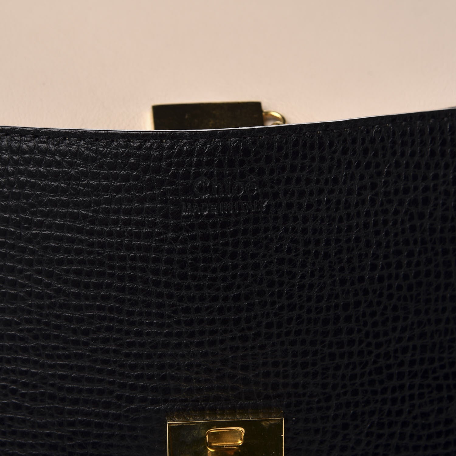 Chloe Grained Calfskin Lambskin Bi-Color Drew Shoulder Bag Black Powder Beige 7 of 8