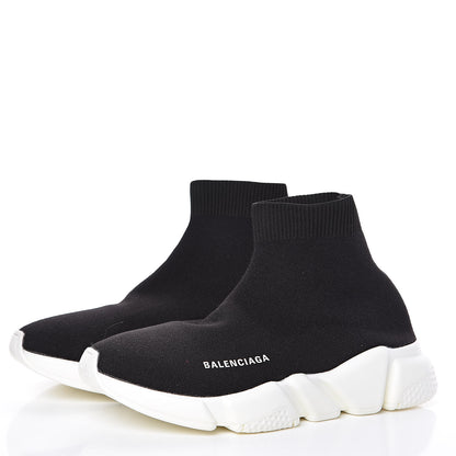 Balenciaga Neoprene Knit Womens Speed Sneakers 38 Black White 3 of 8