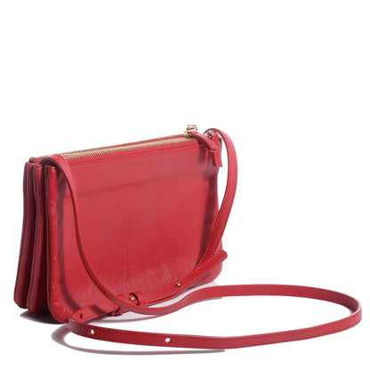 Celine Lambskin Small Trio Crossbody Bag Red 3 of 7