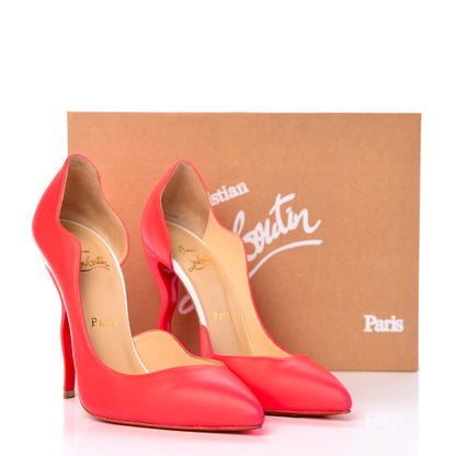 Christian Louboutin Fluo Mat Jazz Calfskin Dalida 120 Pumps 37 Orange White 15 of 16