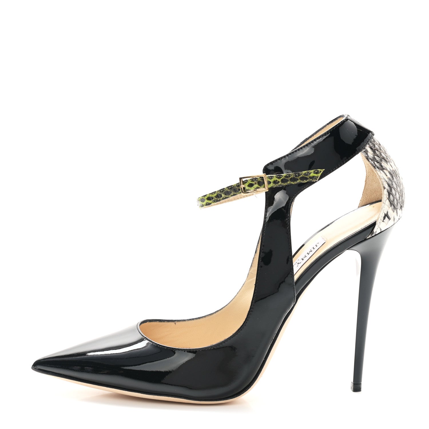 Jimmy Choo Patent Snakeskin Maiden Pumps 40 Black 1 of 9