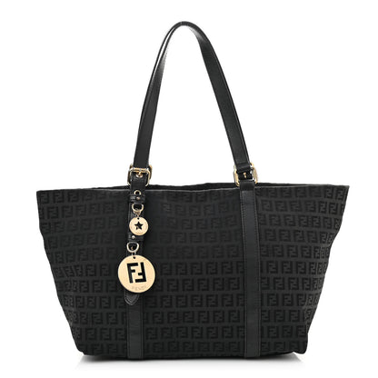 Fendi Zucchino Large Charm Shopping Tote Black 1 of 11
