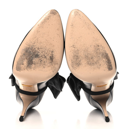 Gucci Nappa Removable Bow Elaisa Platform High Heel Pumps 39 Black 6 of 10