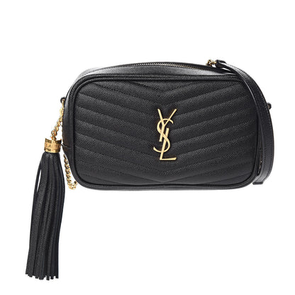 Saint Laurent Grain De Poudre Matelasse Monogram Mini Lou Camera Bag Black 1 of 10