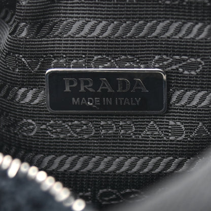 Prada Terry Cloth Mini Re-Edition 2000 Bag Black White 7 of 9