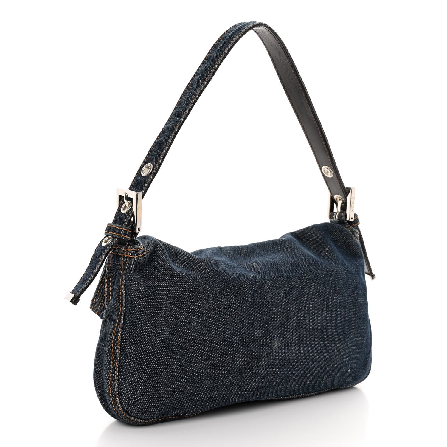 Fendi Denim Baguette Blue 3 of 11