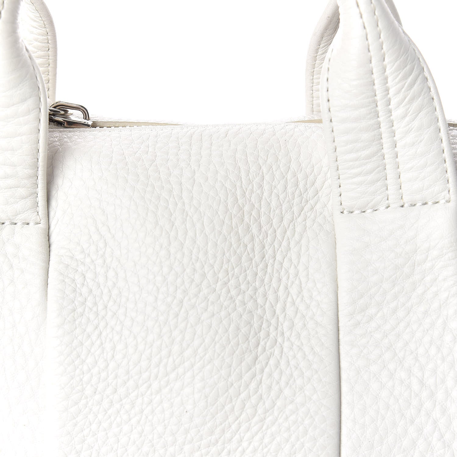 Alexander Wang Pebbled Lambskin Rocco Duffel White Iridescent