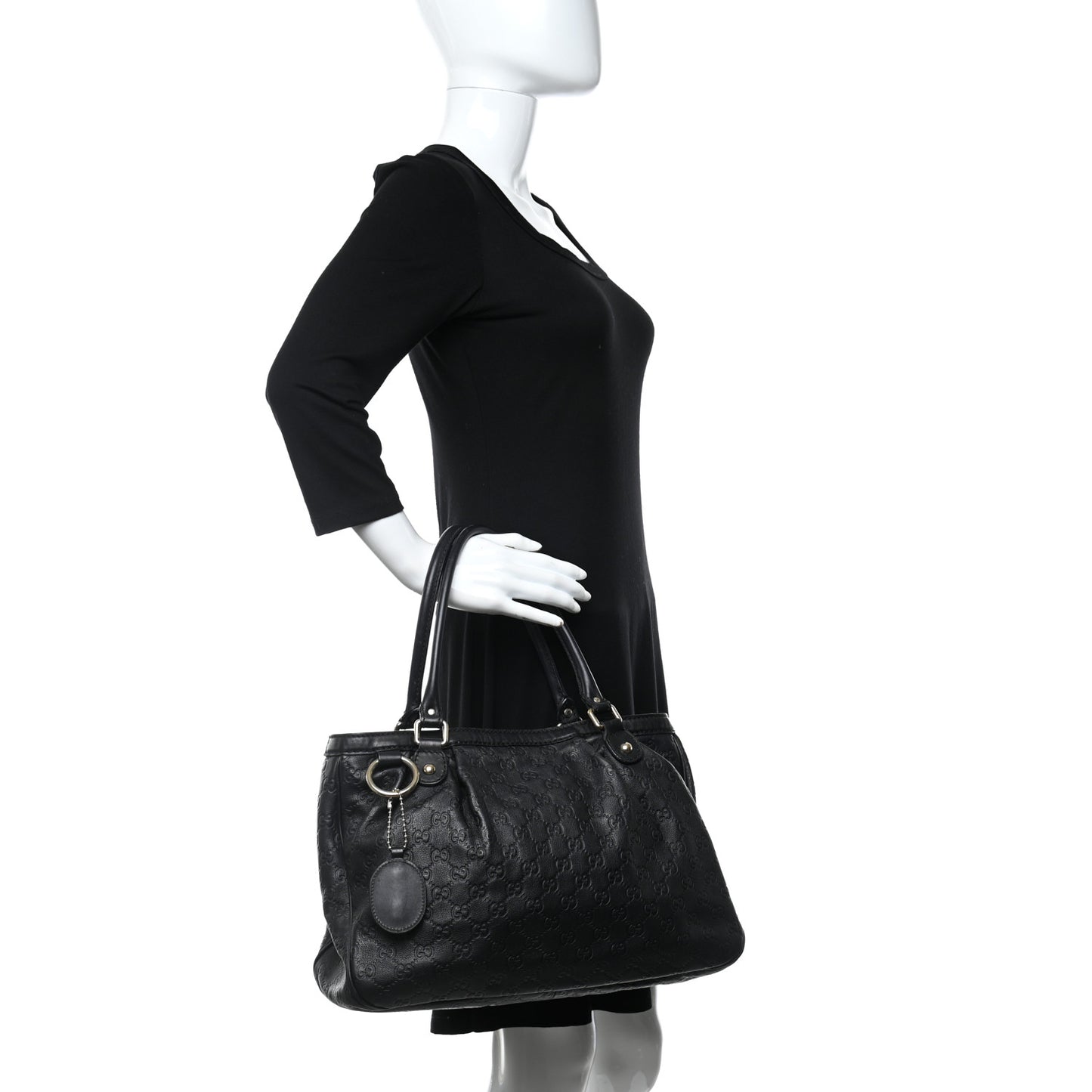 Guccissima Medium Sukey Top Handle Tote Black
