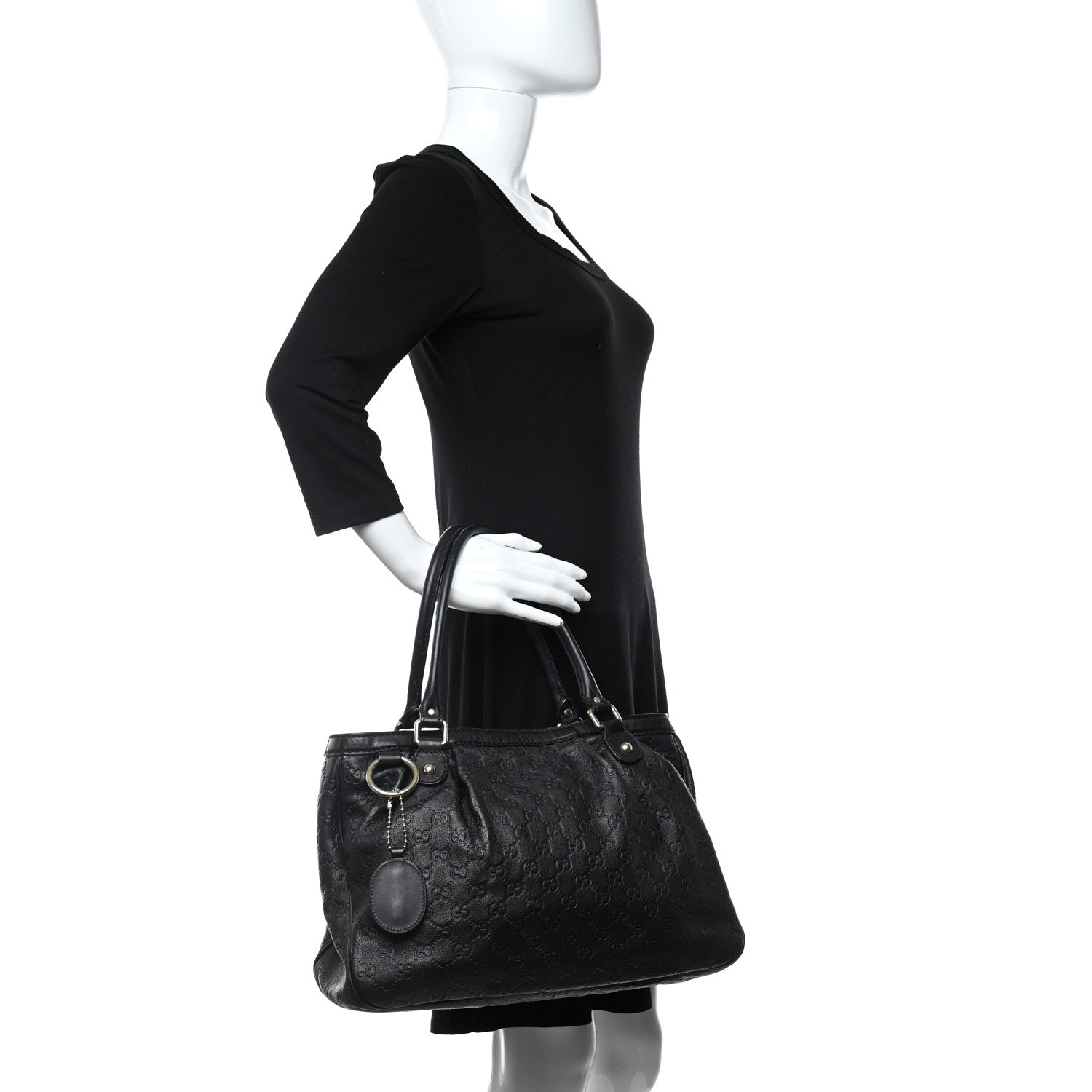 Gucci Guccissima Medium Sukey Top Handle Tote Black 2 of 17