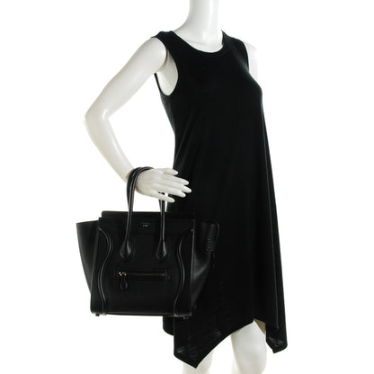 Celine Drummed Calfskin Micro Luggage Black 2 of 7