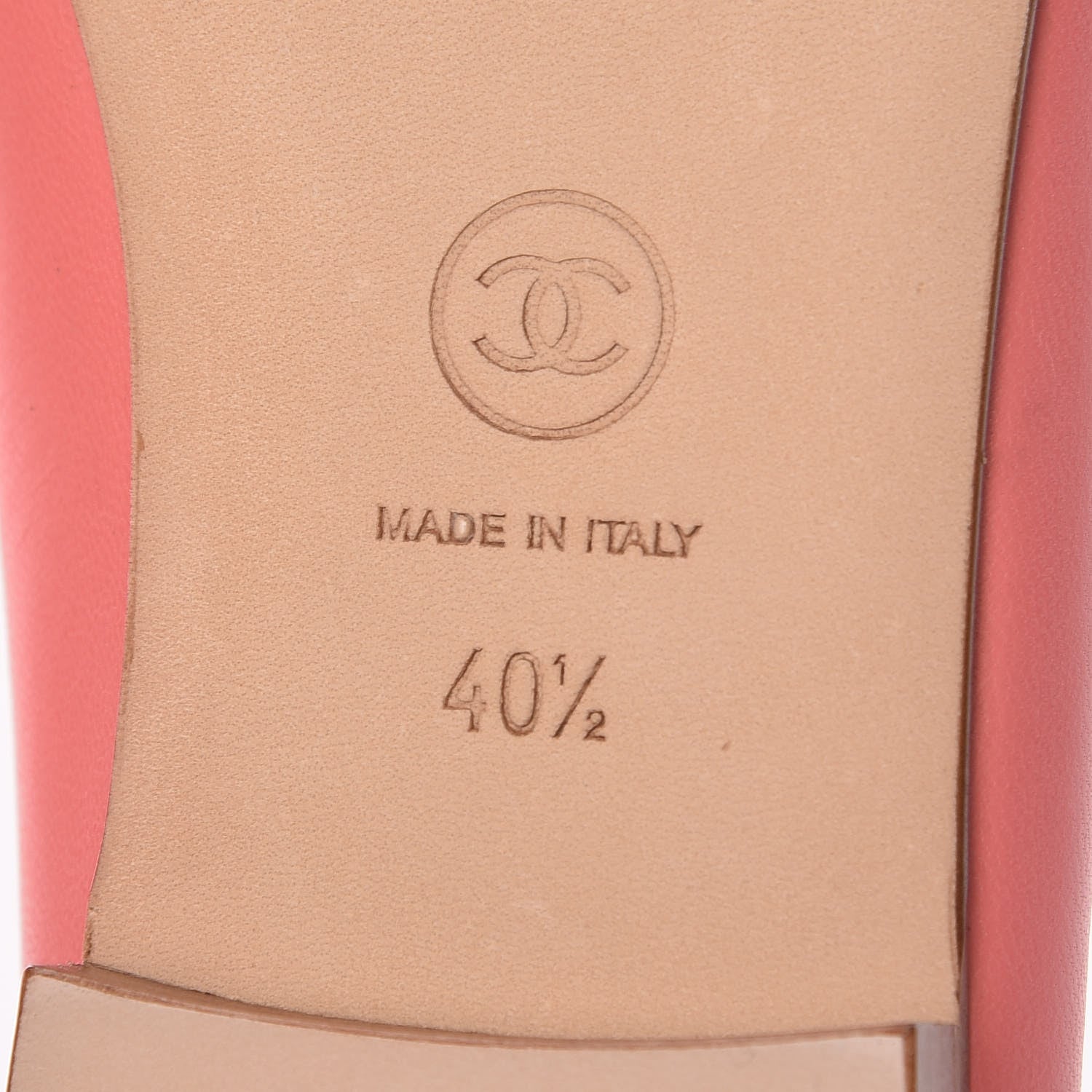 Chanel Goatskin Cap Toe CC Ballerina Flats 40.5 Pink 6 of 9