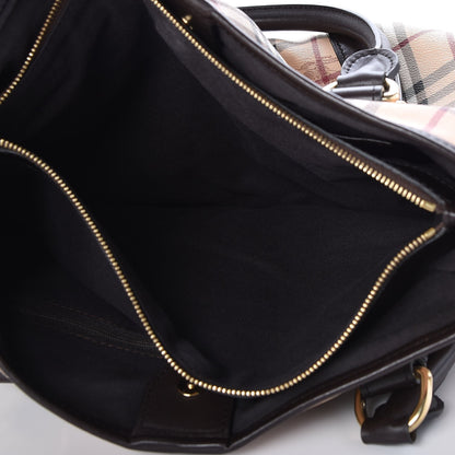 Burberry Haymarket Check Large Northfield Tote Chocolate 5 of 11