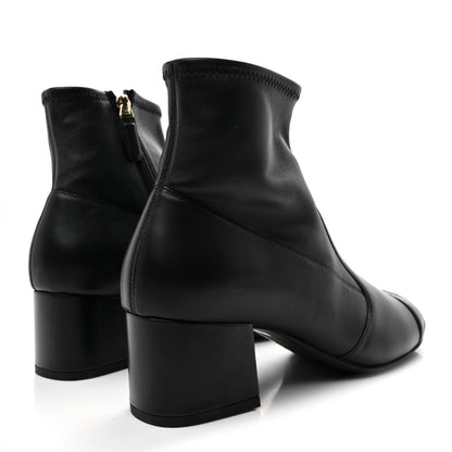 Chanel Stretch Lambskin Cap Toe CC Short Boots 37.5 Black 5 of 10
