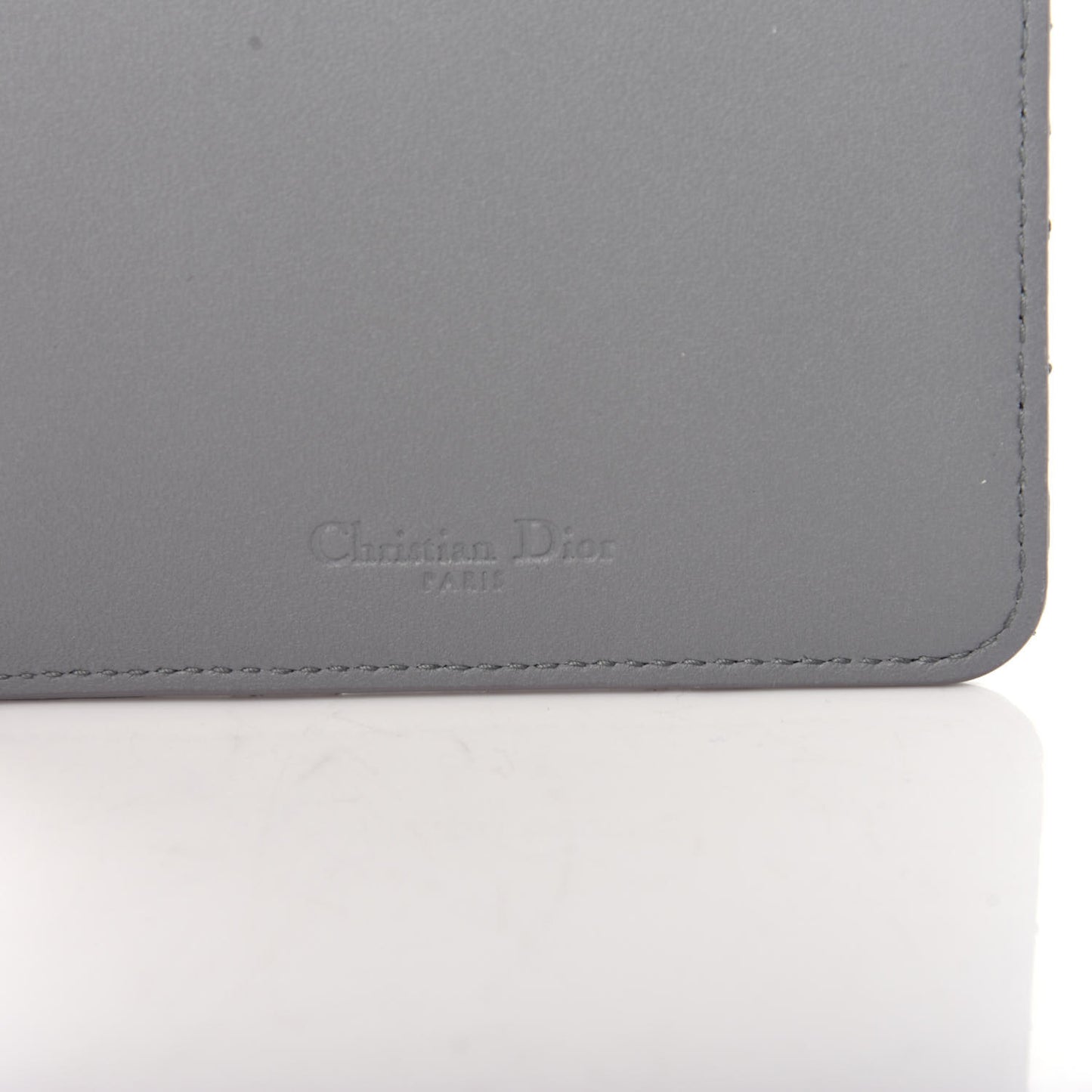 Lambskin Cannage Large Lady Dior Zip Wallet Grey