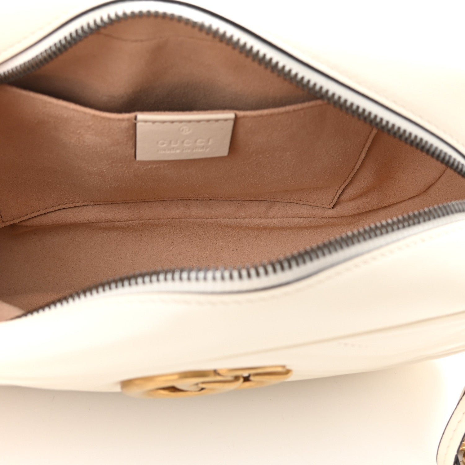 Gucci Calfskin Matelasse Small GG Marmont Chain Shoulder Bag White 5 of 11