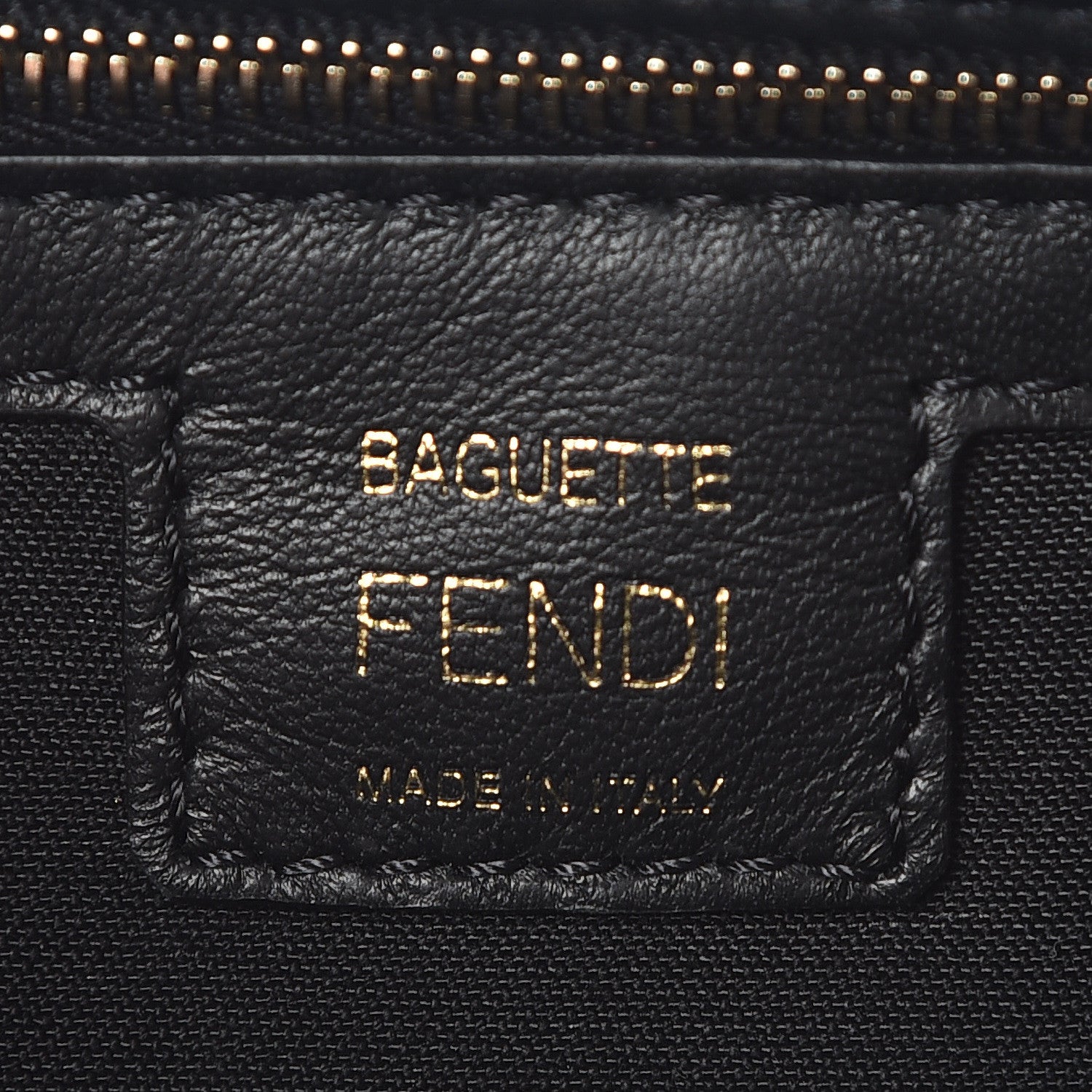 Fendi Nappa FF 1974 Embossed Baguette Black 9 of 11