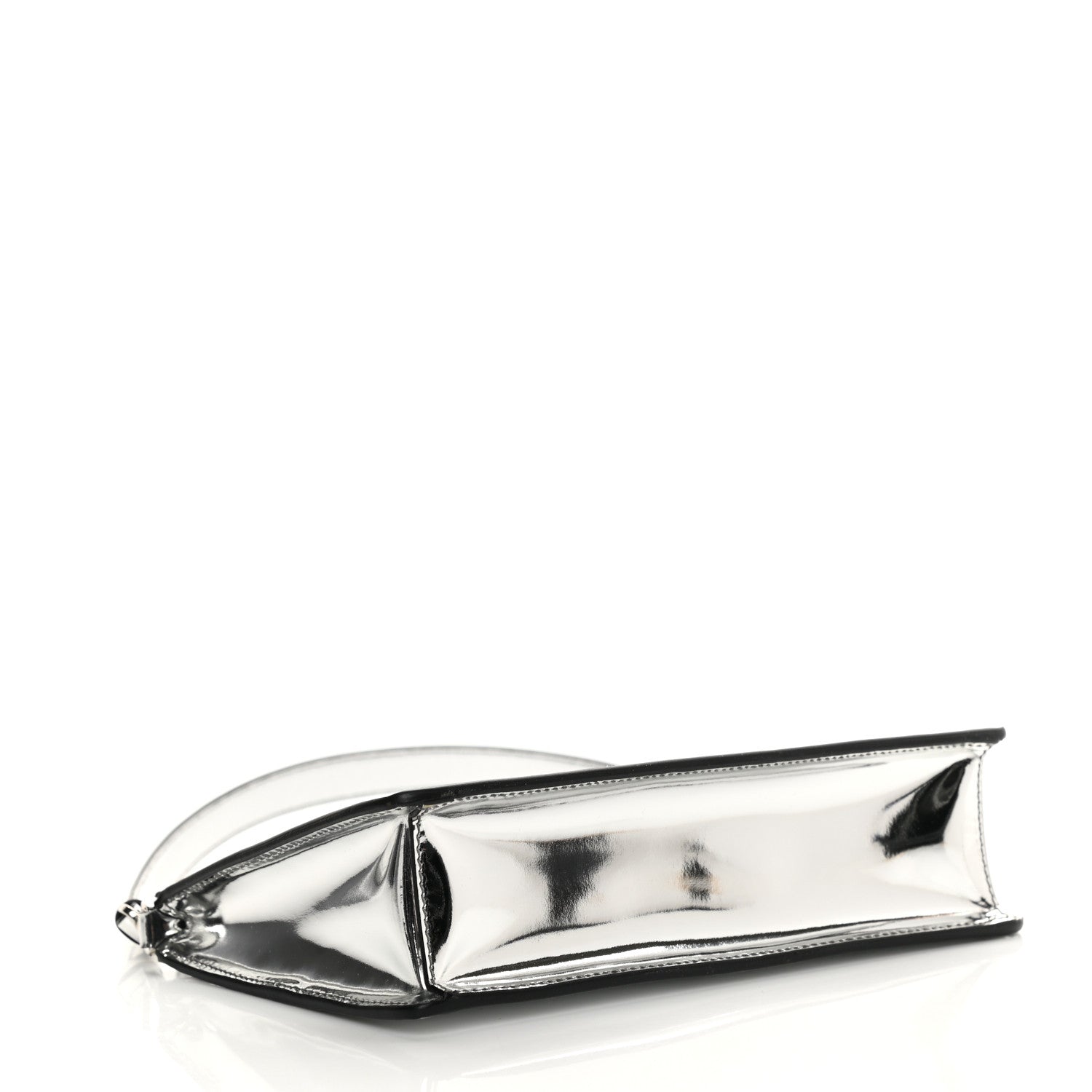 Prada Spazzolato Metal Triangle Logo Triangle Patterned Mini Shoulder Bag Argento 3 of 8