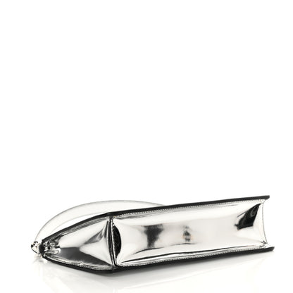 Prada Spazzolato Metal Triangle Logo Triangle Patterned Mini Shoulder Bag Argento 3 of 8