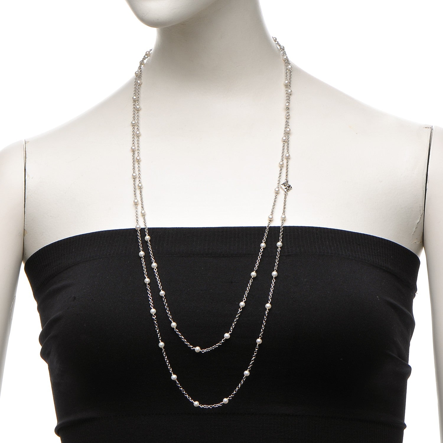 David Yurman Sterling Silver Pearl 3.5mm Chain Necklace 2 of 6