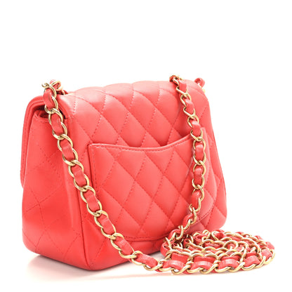 Chanel Lambskin Quilted Mini Square Flap Red 3 of 9