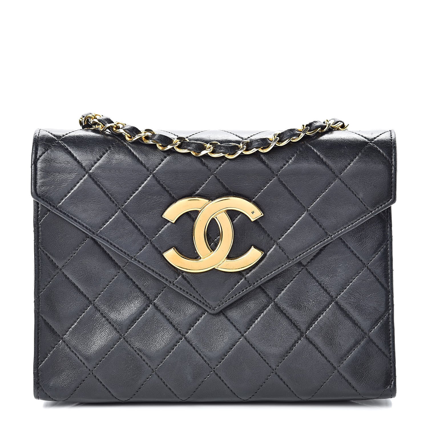 Chanel Lambskin Quilted Small Single Flap Navy 1 of 14