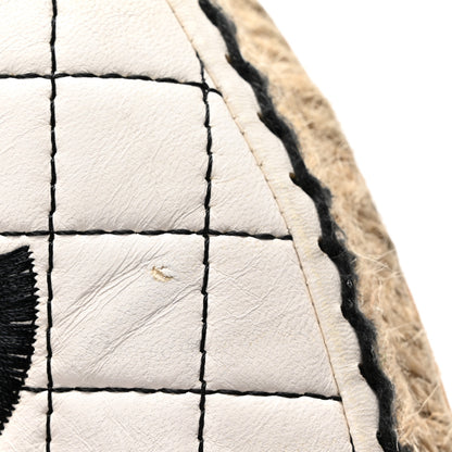 Chanel Lambskin Stitched CC Espadrilles 39 White Black 11 of 14