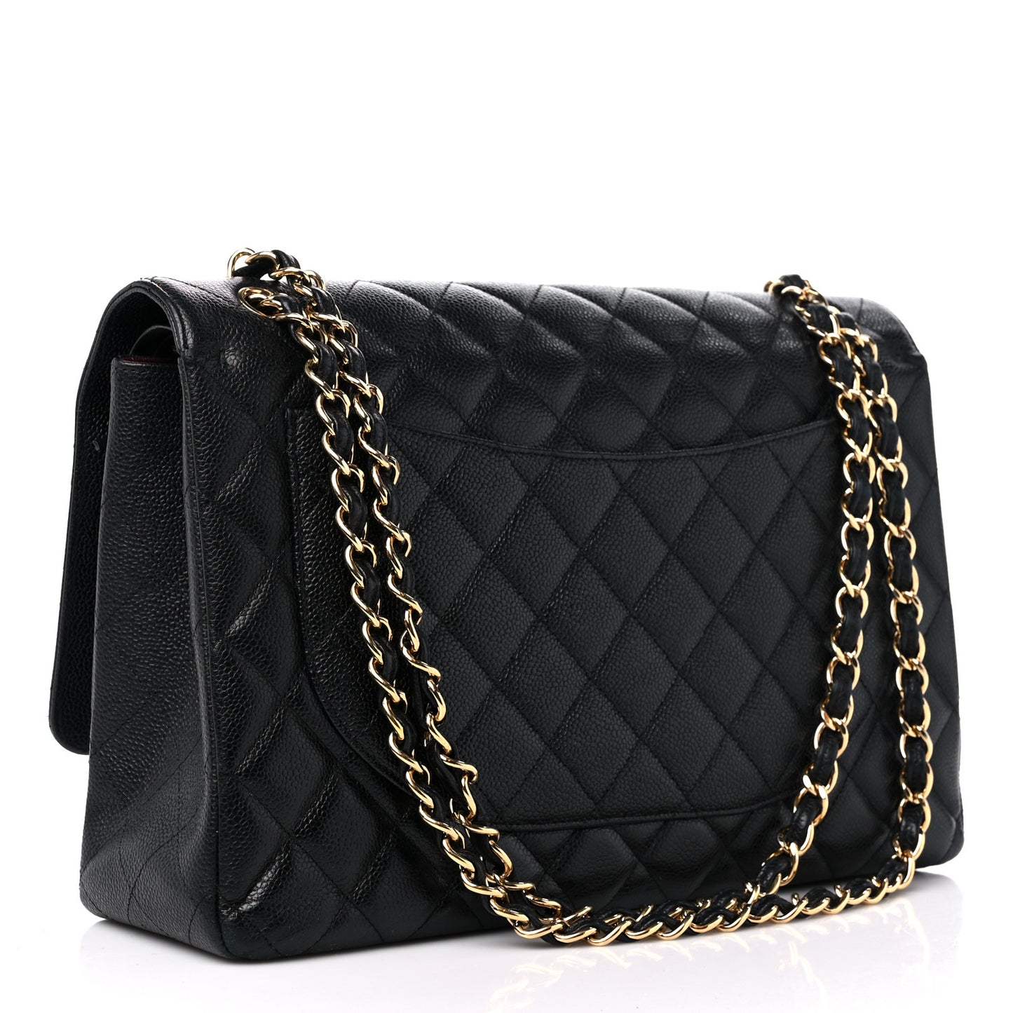 Caviar Quilted Maxi Double Flap Black