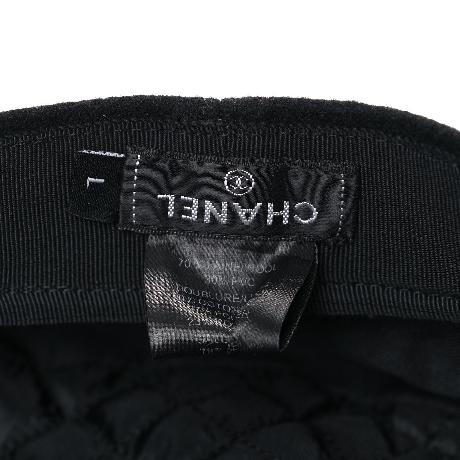 Chanel Wool Patent CC Cap Hat L Black 8 of 8