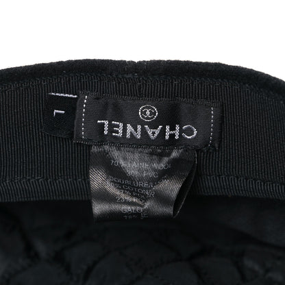 Chanel Wool Patent CC Cap Hat L Black 8 of 8