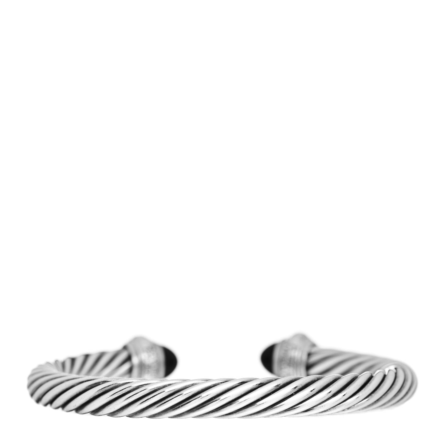 Sterling Silver 14K Yellow Gold Black Onyx 7mm Cable Classics Bracelet